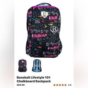 BL101 Baseball Lifestyle Chalkboard Backpack